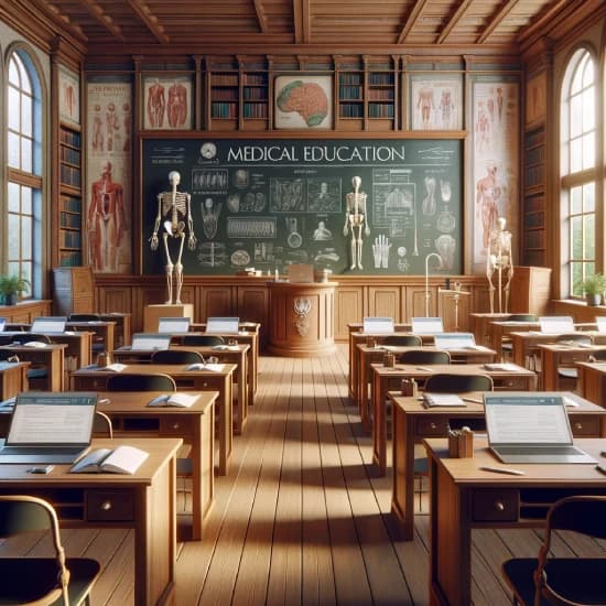 WaveMed medical education service - an empty room ready for the start of a medical education training session